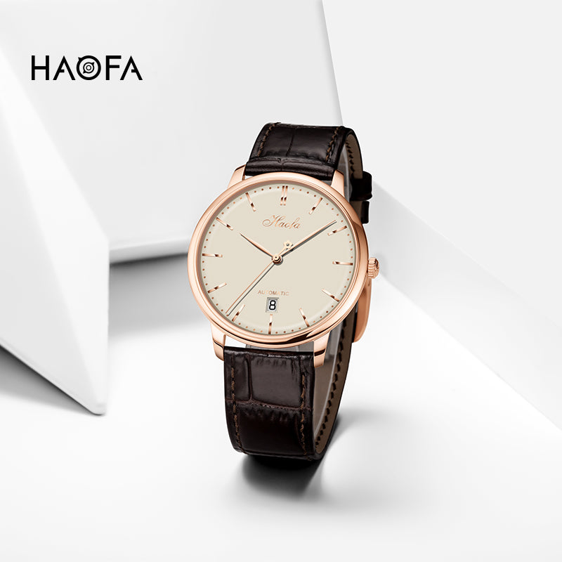 Haofa Ultra-thin Automatic Mechanical Watch for Men Calendar Waterproof Sapphire Watches 1606