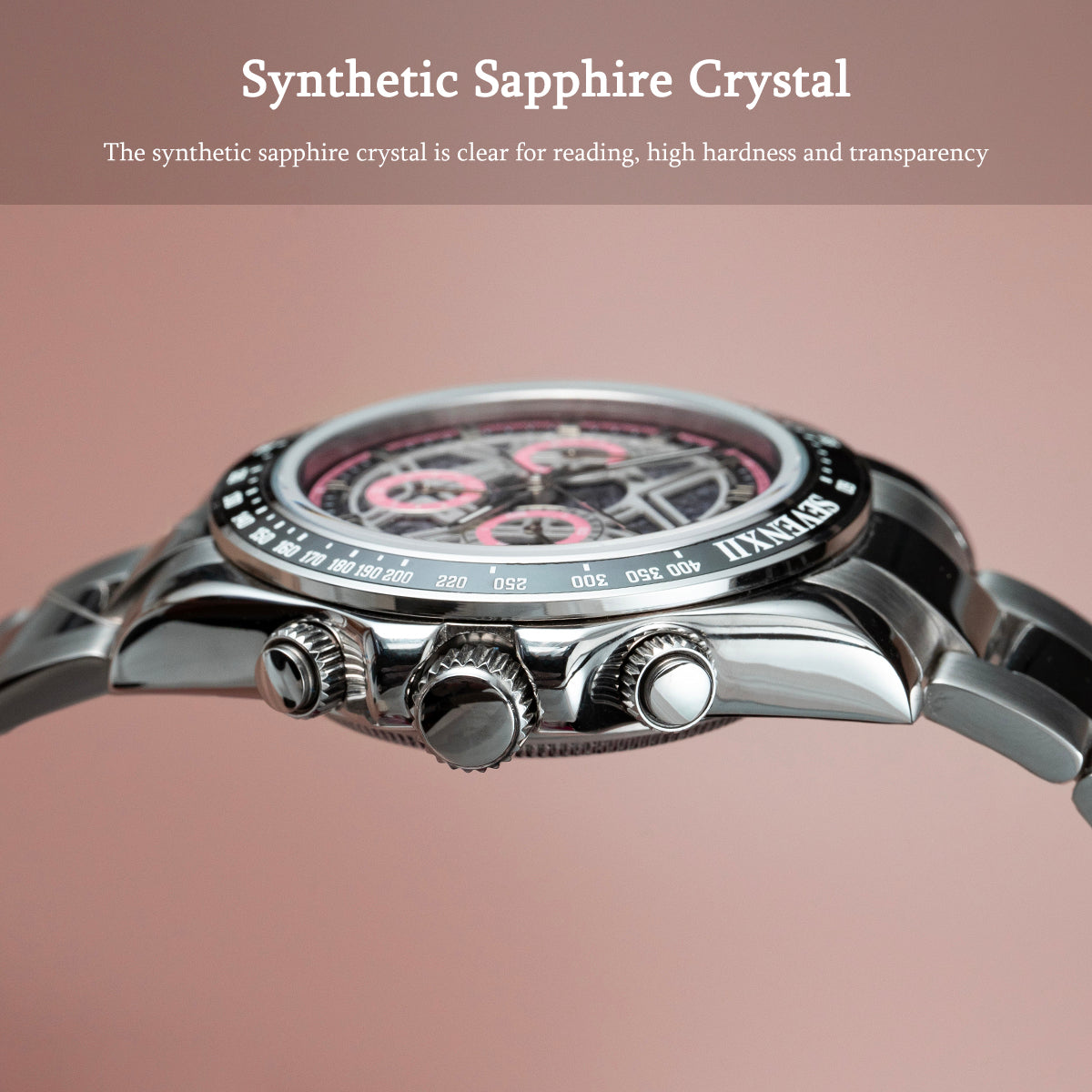 SEVENXII Day tona Chronograph Sapphire Automatic Chronograph Mechanical Watch for Men Waterproof Casual