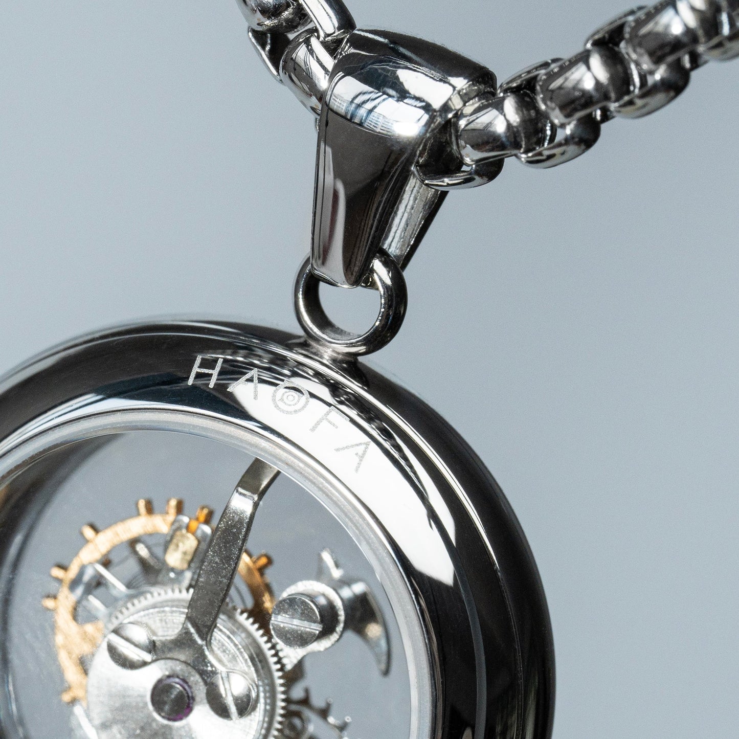 Haofa HFT1001 Titanium Stainless Steel Tourbillon Necklace
