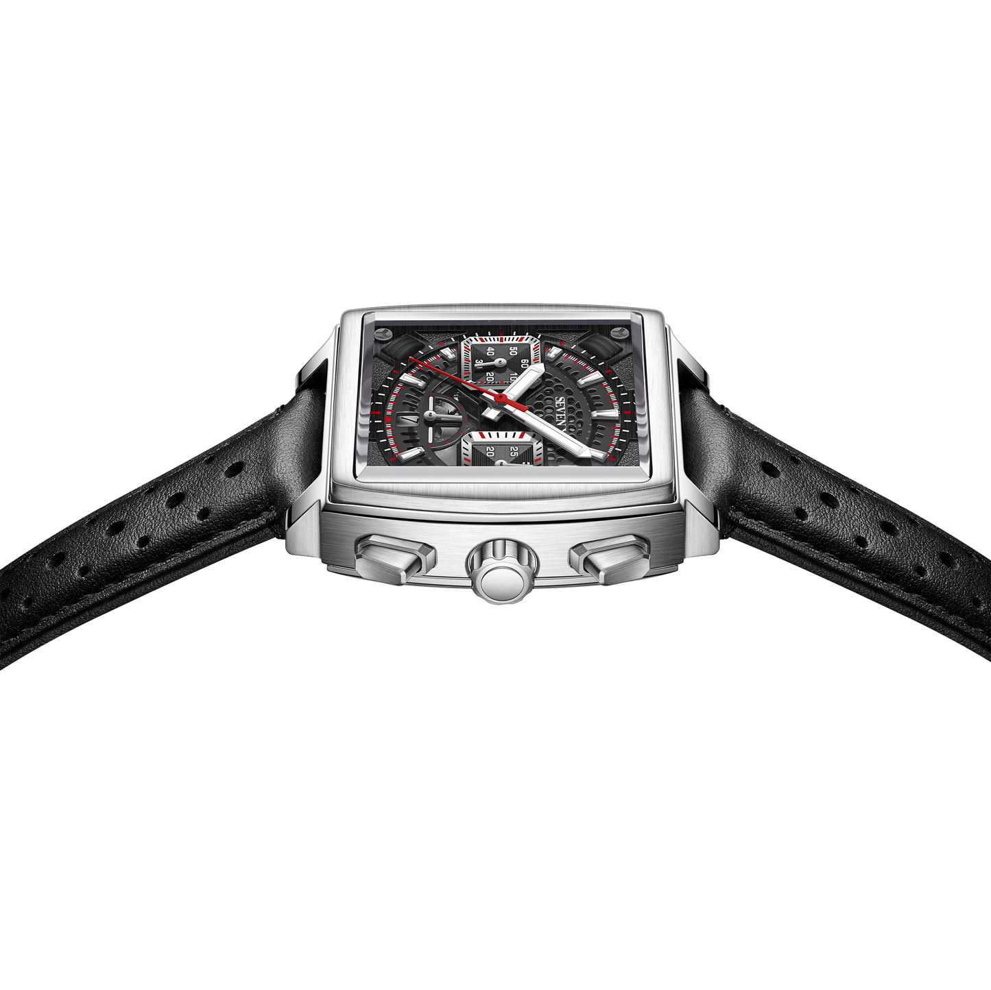 SEVEN Square Chronograph Watch for Men Sapphire Crystal Waterproof Automatic Wristwatch