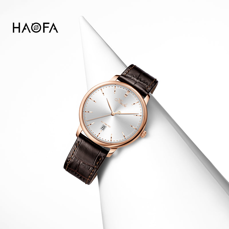 Haofa Ultra-thin Automatic Mechanical Watch for Men Calendar Waterproof Sapphire Watches 1606