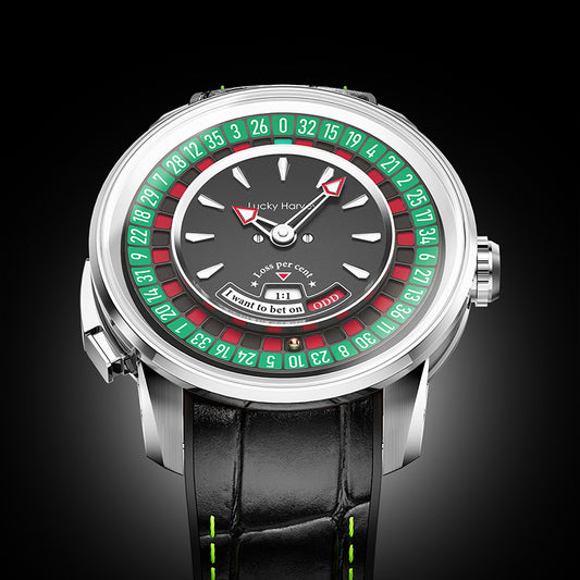 Lucky Harvey Automatic Mechanical Watches for Men European Roulette Game Dial