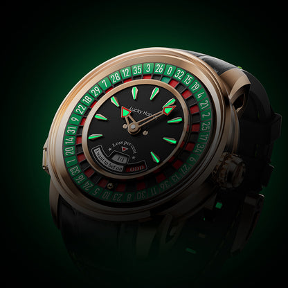 Lucky Harvey Automatic Mechanical Watches for Men European Roulette Game Dial