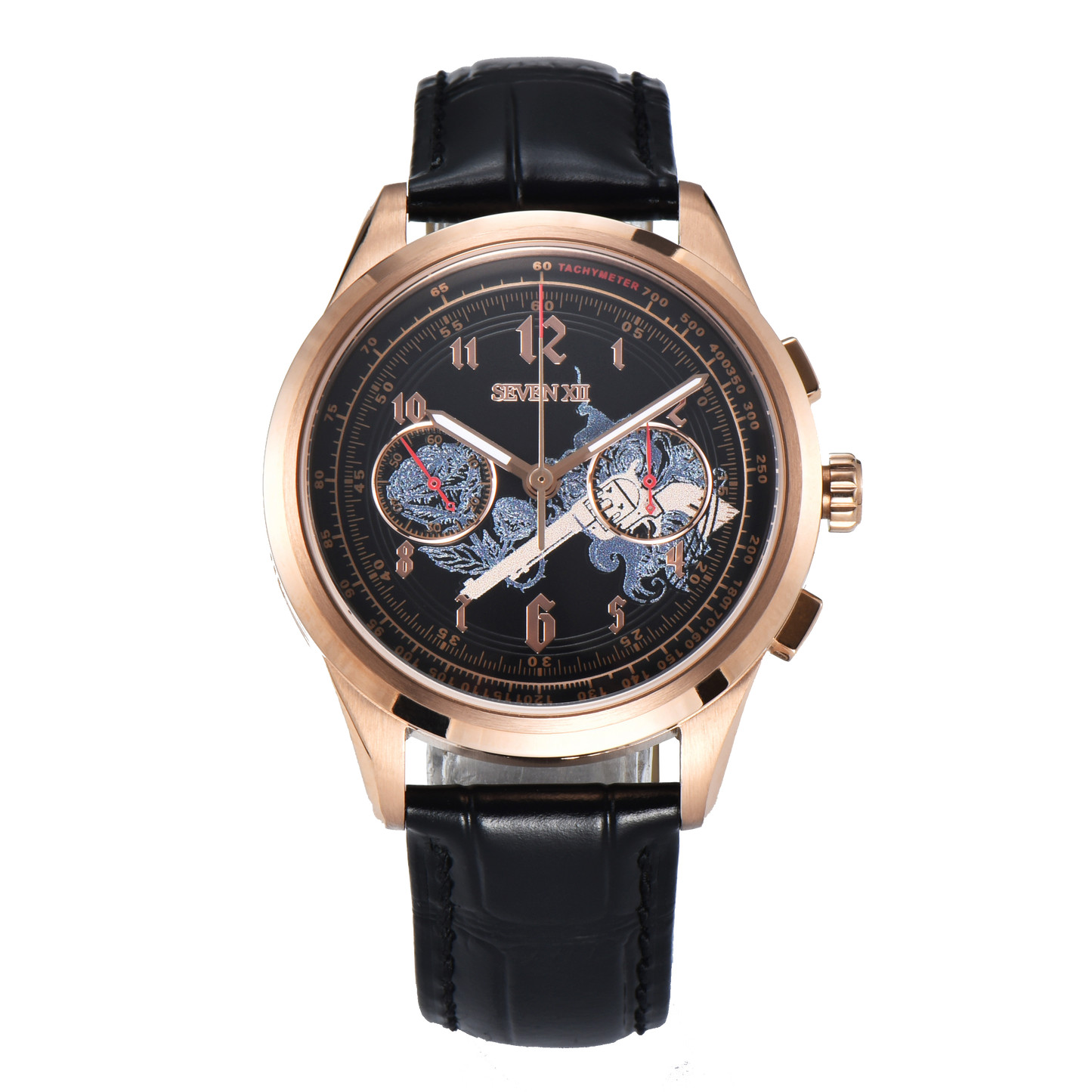 SEVEN XII Retro Chronograph ST1901 Movement Hand Winding Men Wristwatch Sapphire Crystal Waterproof S002