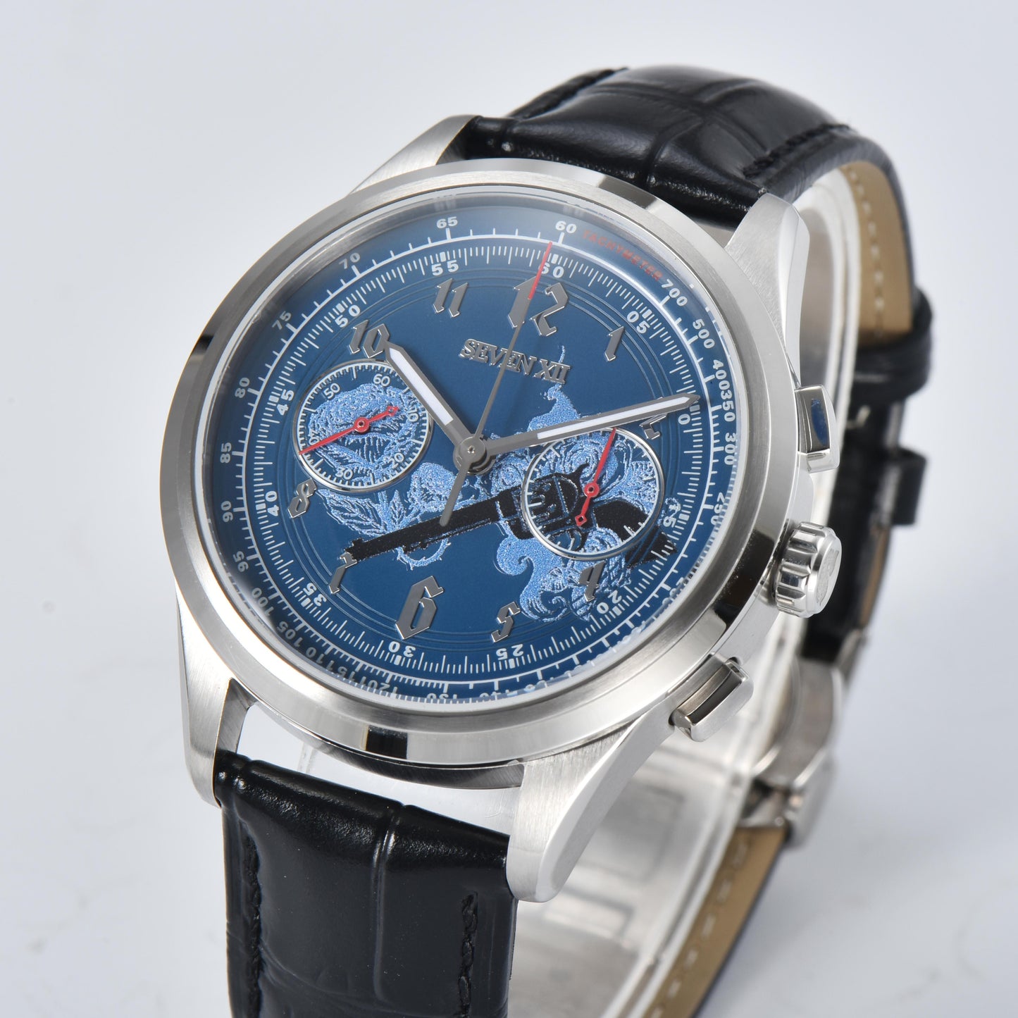 SEVEN XII Retro Chronograph ST1901 Movement Hand Winding Men Wristwatch Sapphire Crystal Waterproof S002
