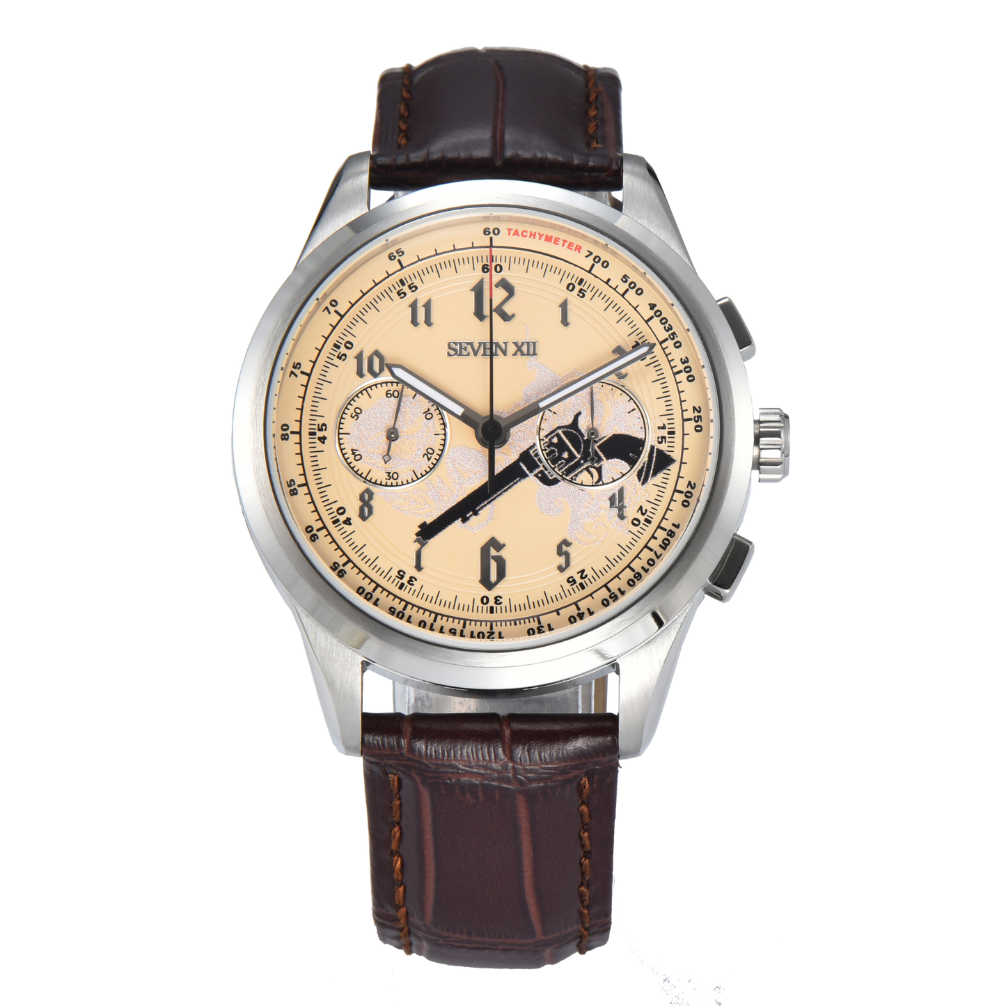 SEVEN XII Retro Chronograph ST1901 Movement Hand Winding Men Wristwatch Sapphire Crystal Waterproof S002