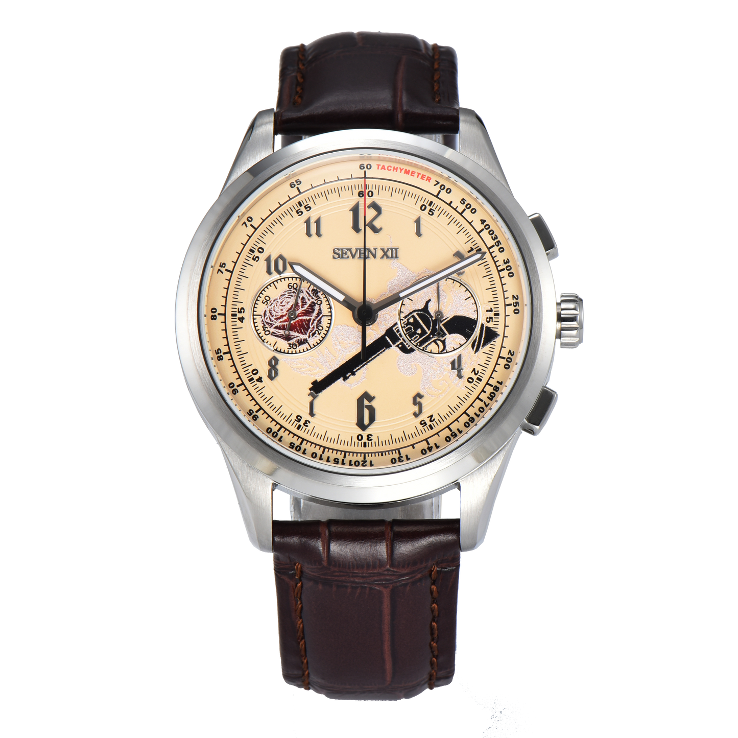 SEVEN XII Retro Chronograph ST1901 Movement Hand Winding Men Wristwatch Sapphire Crystal Waterproof S002