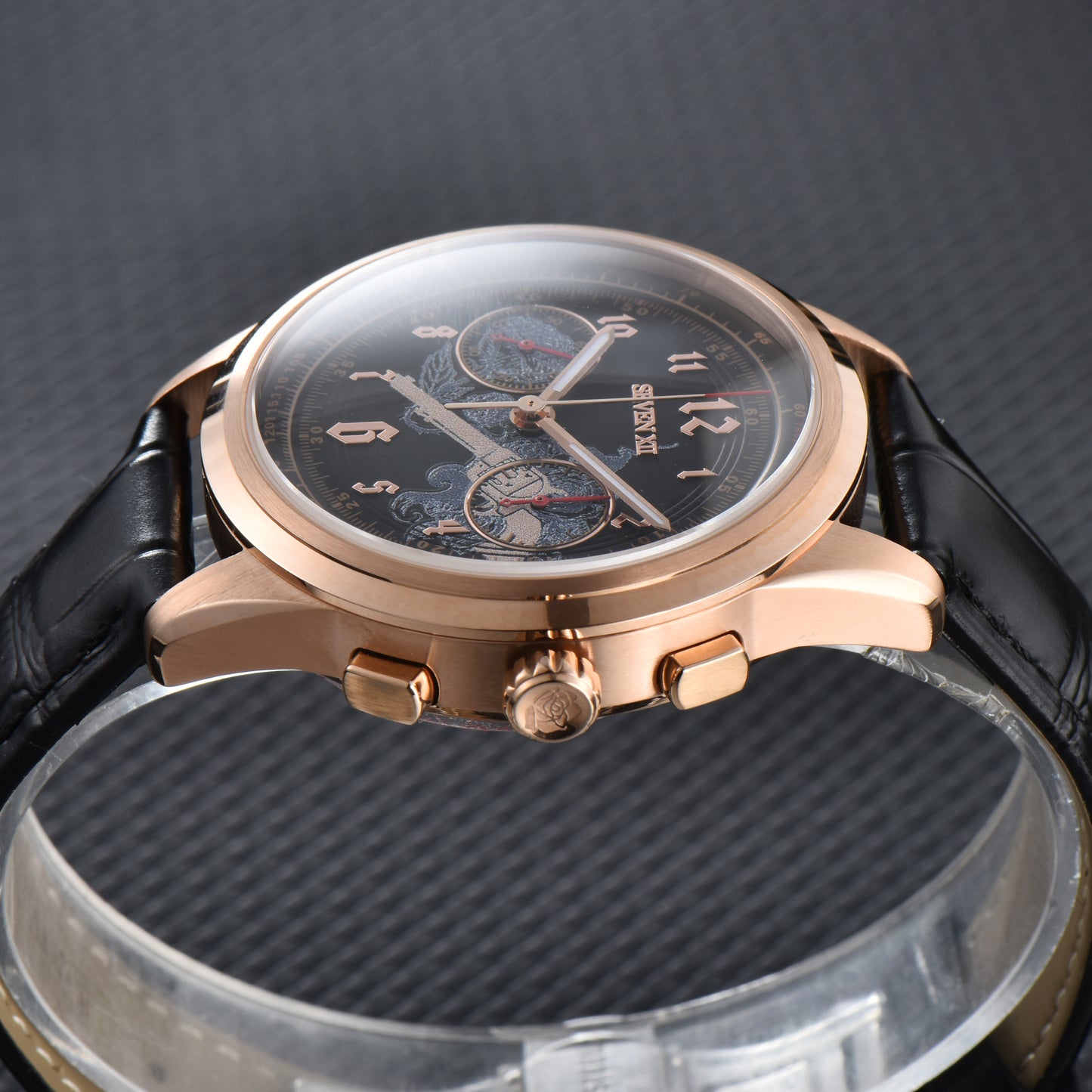 SEVEN XII Retro Chronograph ST1901 Movement Hand Winding Men Wristwatch Sapphire Crystal Waterproof S002