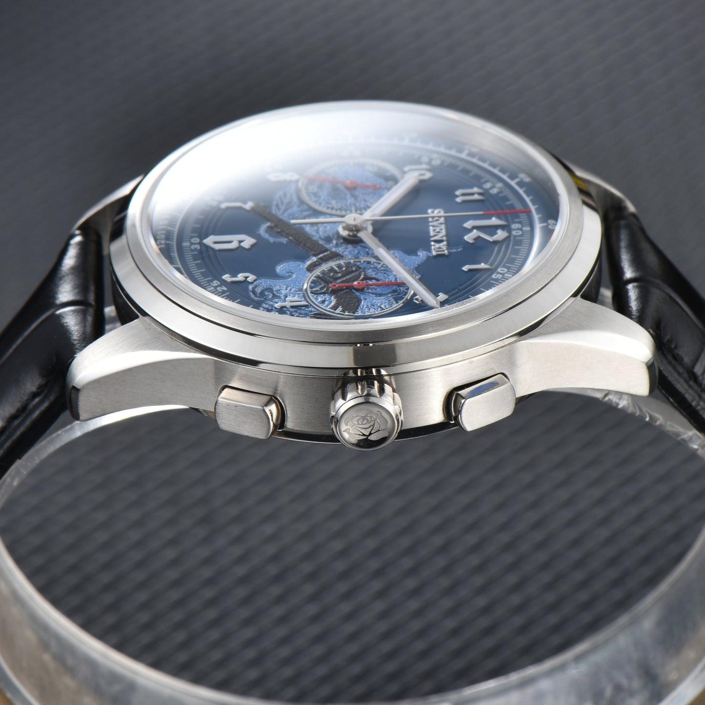 SEVEN XII Retro Chronograph ST1901 Movement Hand Winding Men Wristwatch Sapphire Crystal Waterproof S002