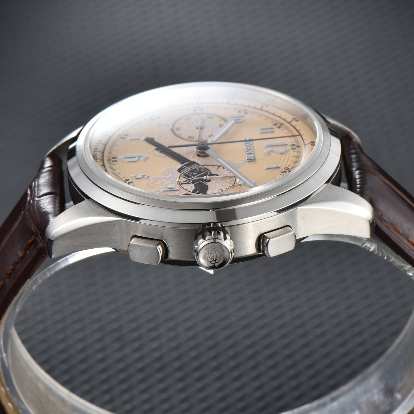 SEVEN XII Retro Chronograph ST1901 Movement Hand Winding Men Wristwatch Sapphire Crystal Waterproof S002