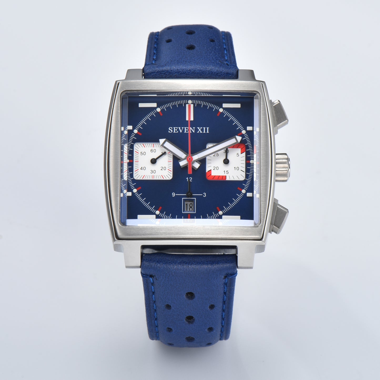 SEVEN Square Chronograph Watch for Men Sapphire Crystal Waterproof Automatic Wristwatch