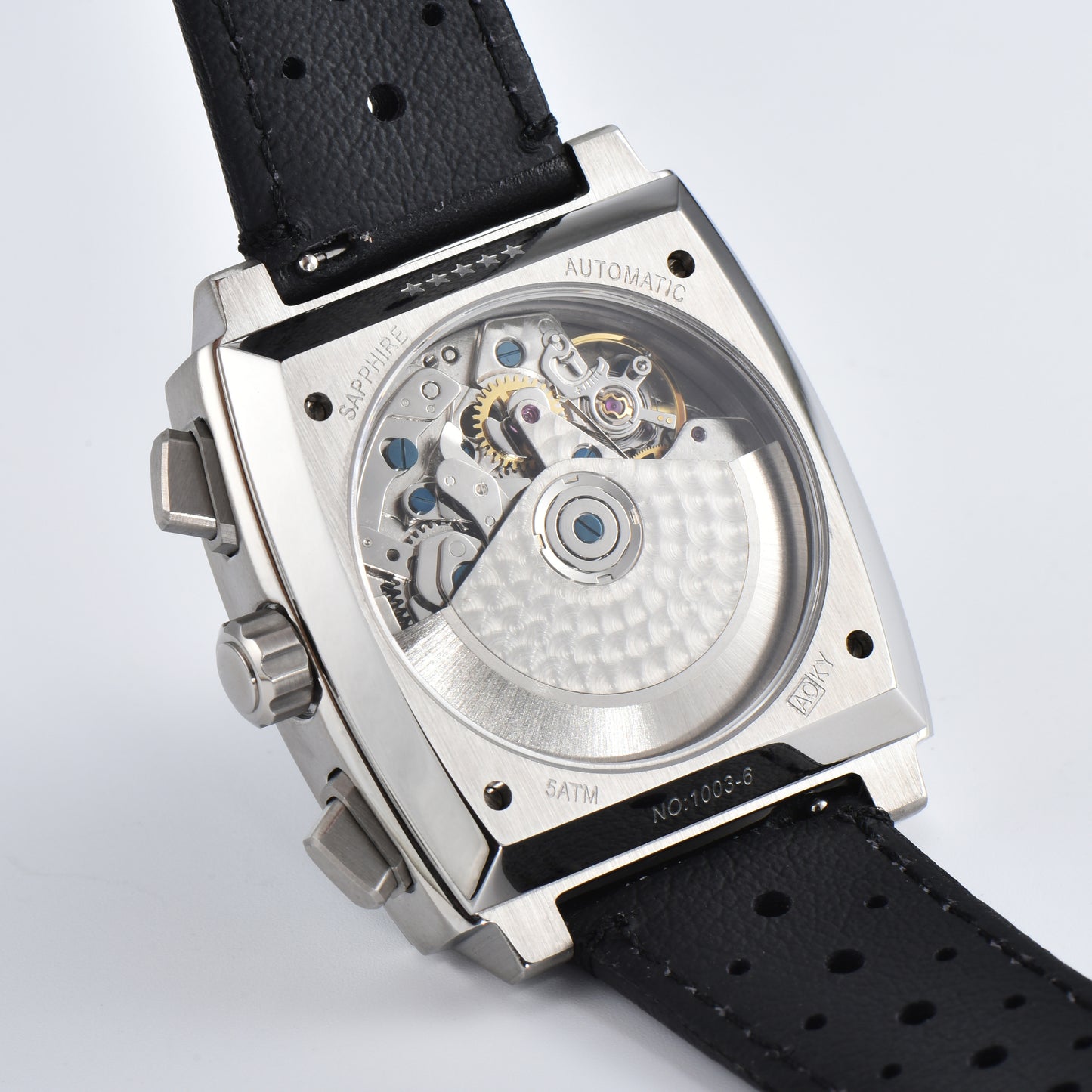 SEVEN Square Chronograph Watch for Men Sapphire Crystal Waterproof Automatic Wristwatch