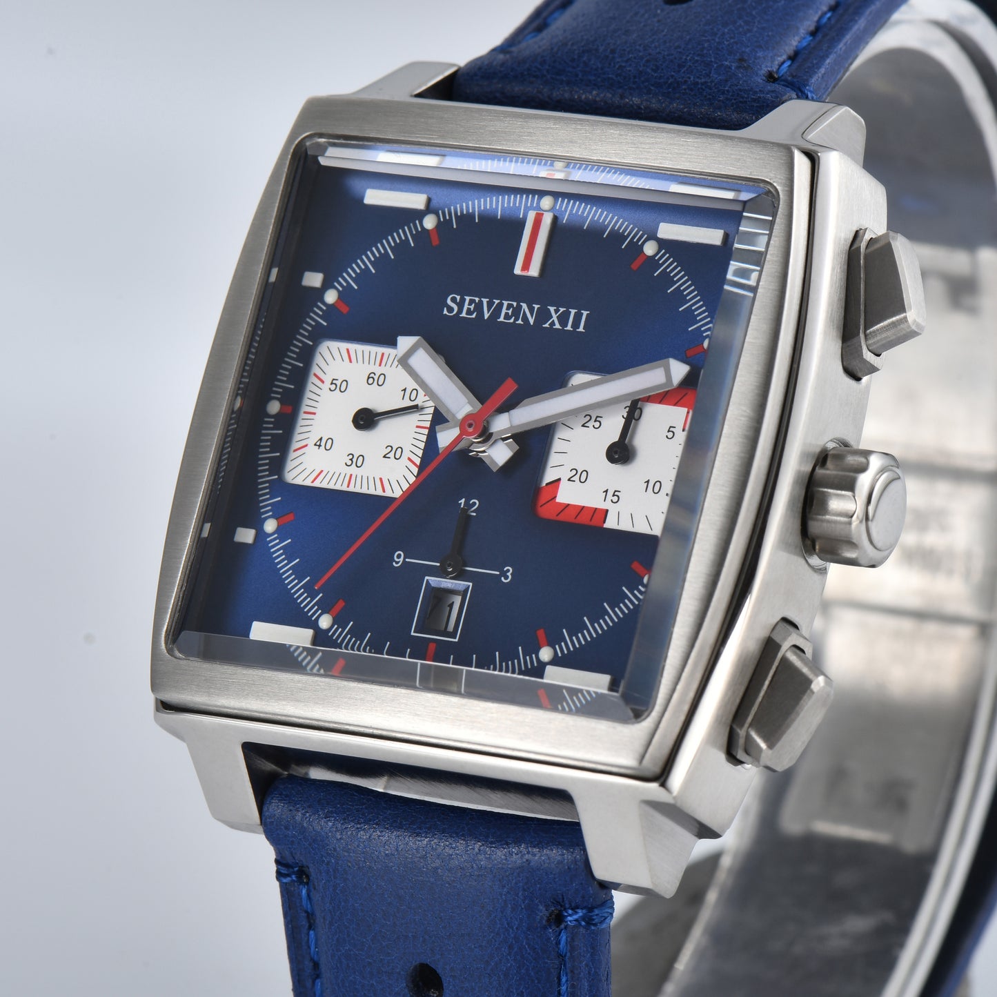 SEVEN Square Chronograph Watch for Men Sapphire Crystal Waterproof Automatic Wristwatch