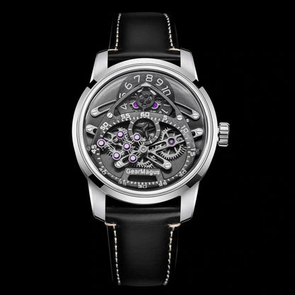 GearMagus Special-Shaped Gears Telescopic Hands Watch Swiss SW200  Automatic Movement  Luminous MS03