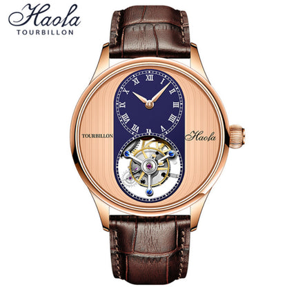 HAOFA 1025 Yacht Teak Wood Grain Craft Tourbillon Watch