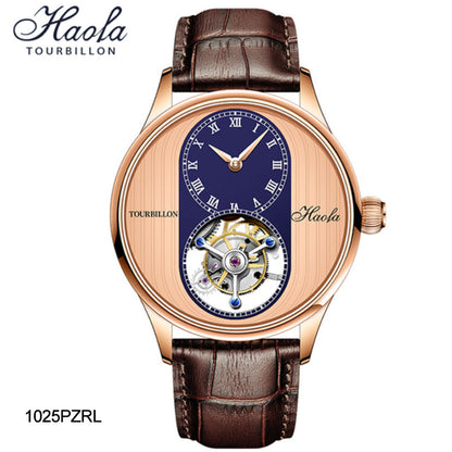 HAOFA 1025 Yacht Teak Wood Grain Craft Tourbillon Watch