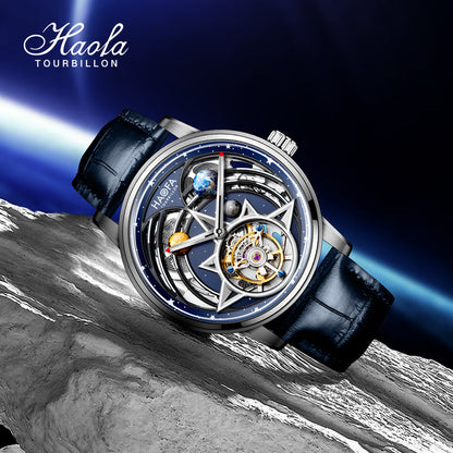 HAOFA 3D Galaxy Double Barrel Automatic Tourbillon (Gift Crystal Galaxy ball ) Model 2268