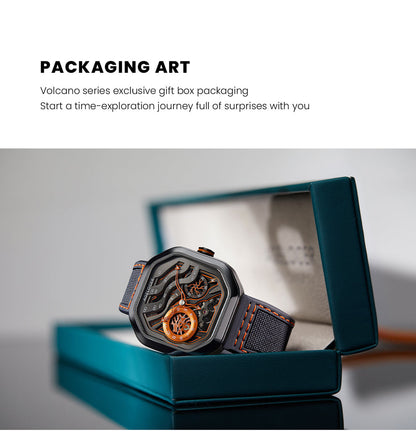 AGELOCER New Design Volcano Automatic Watch Sapphire Glass Power Reserve 80H Mechanical Watches Men's Stainless Steel Waterproof