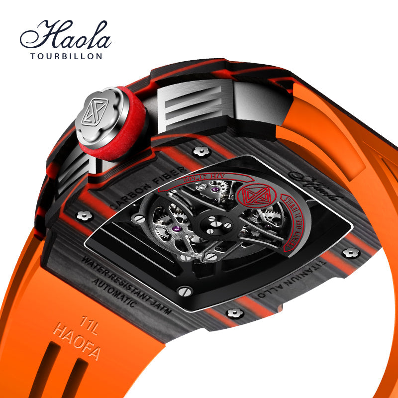 HAOFA Skeleton Carbon Fiber Automatic Watch 1902