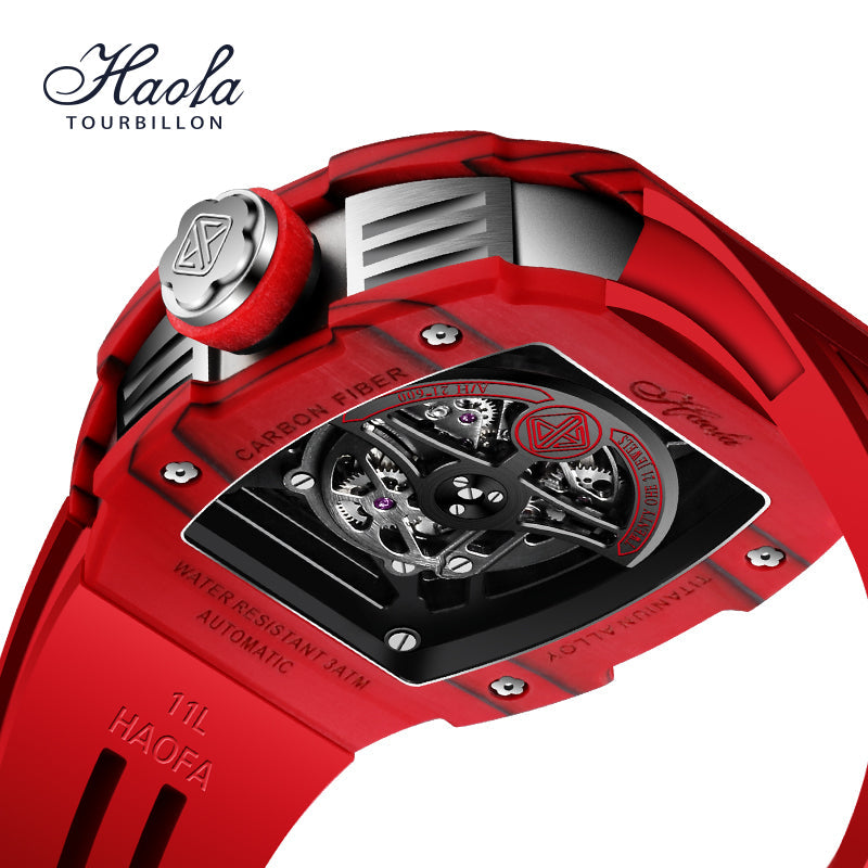 HAOFA Skeleton Carbon Fiber Automatic Watch 1902