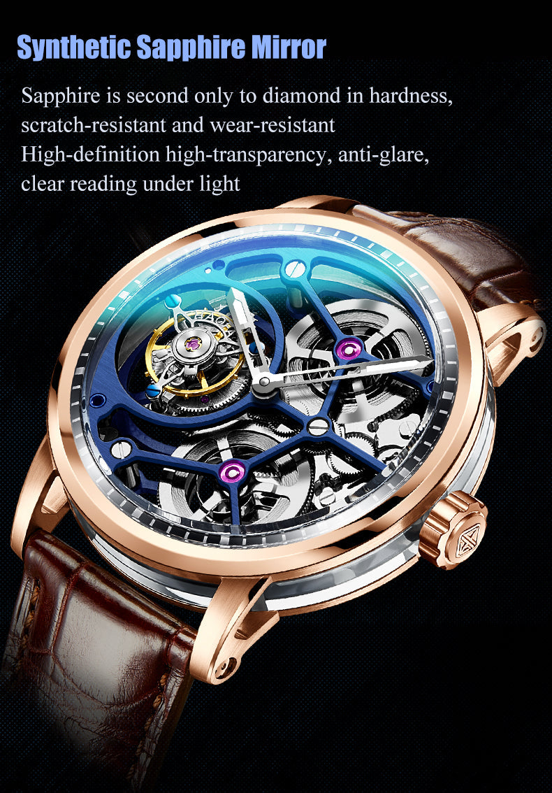 HAOFA Sapphire Middle Case Double Barrel Tourbillon Watch 1945