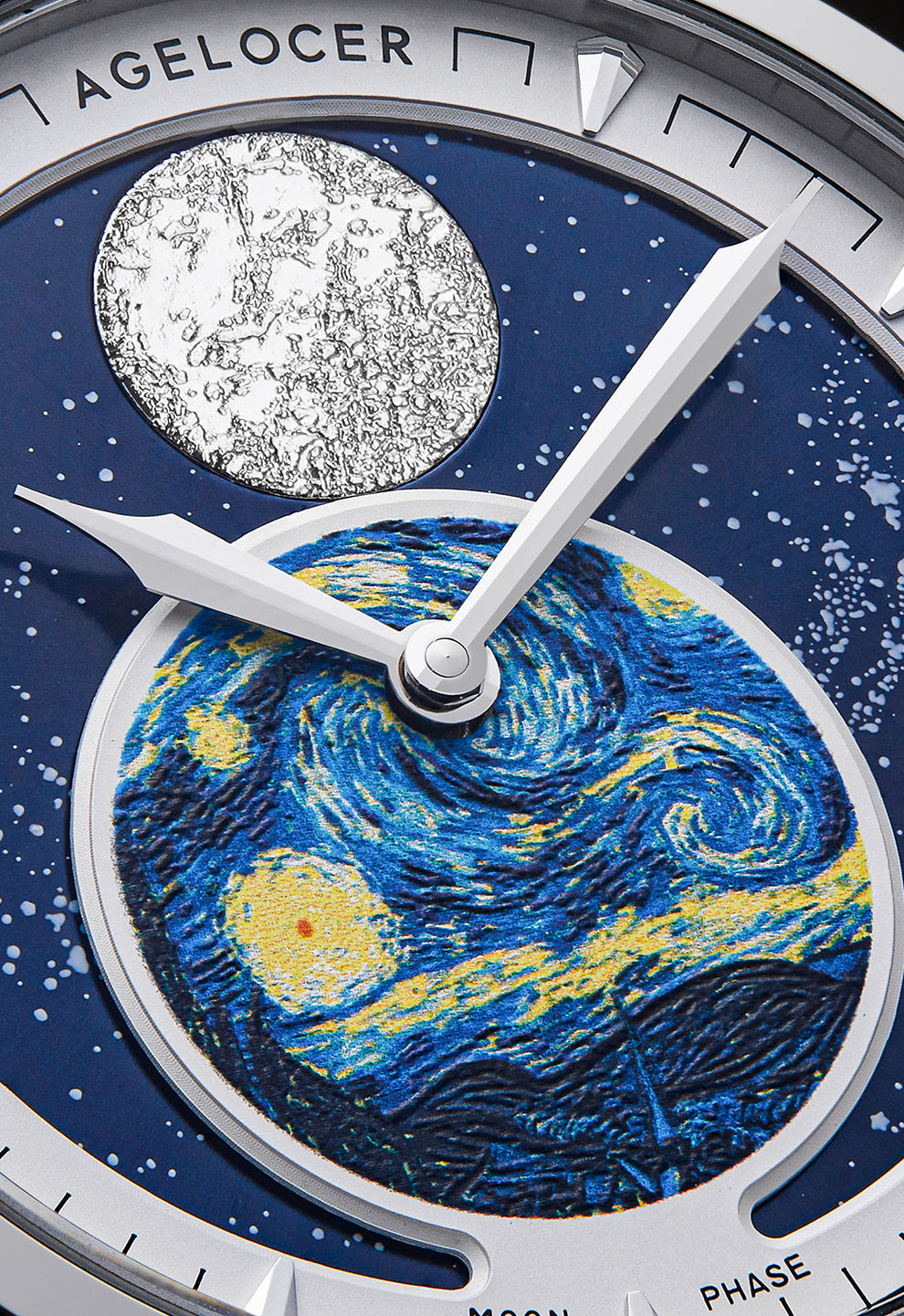 Automatic Moon Phase Watch Van Gogh Oil Painting Dial 6401