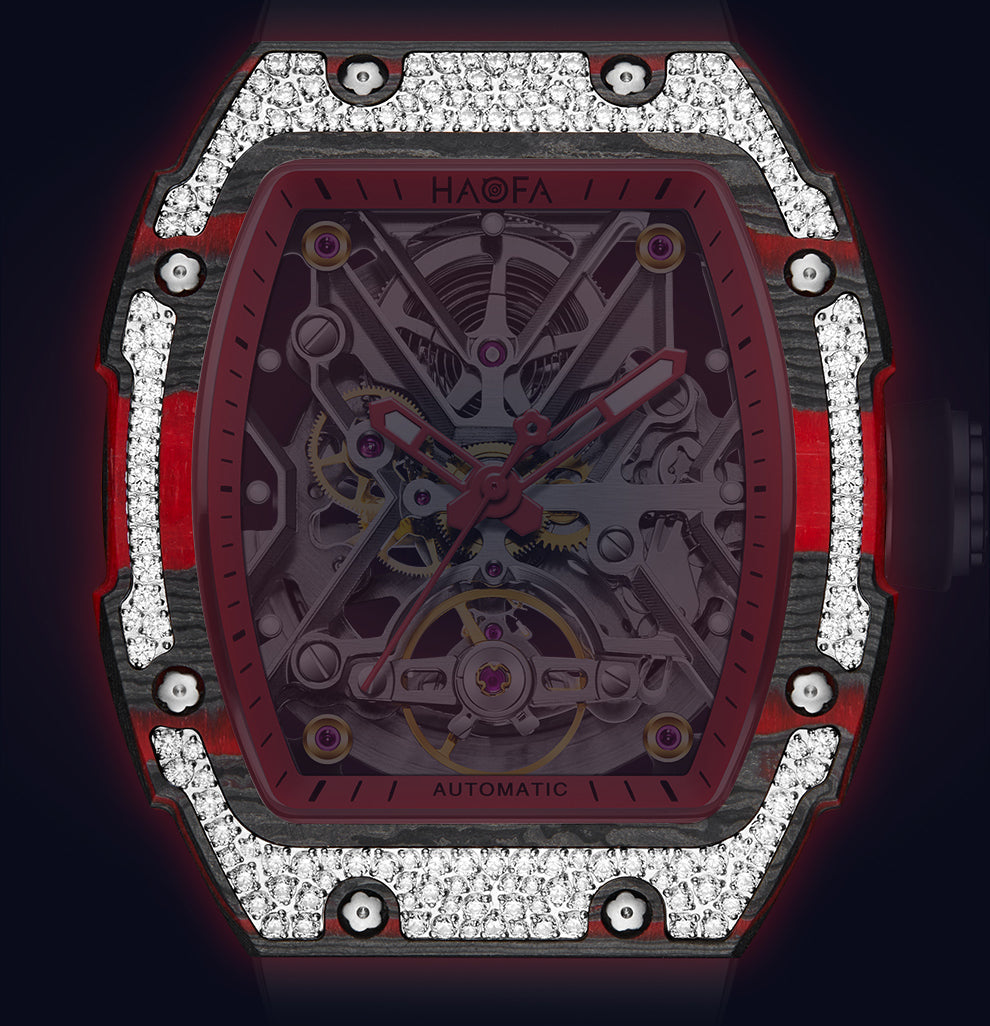 HAOFA Carbon Fiber and Crystal Bezel Automatic Movement 1989