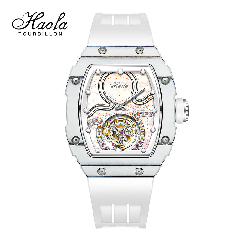 HAOFA Square Women Tourbillon Carbon Fiber Bezel 42 Hours Power Super Luminous