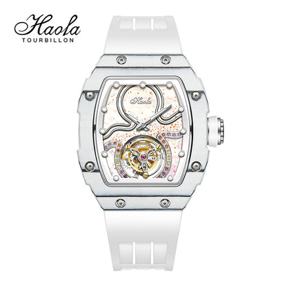 HAOFA Square Women Tourbillon Carbon Fiber Bezel 42 Hours Power Super Luminous