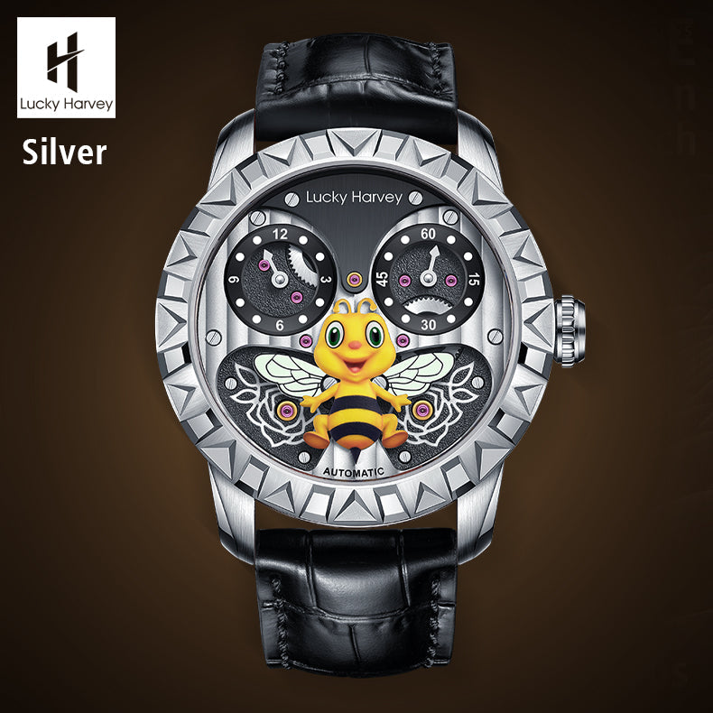 LUCKY HARVEY Bee Automatic Watch Round Shaped Case Luminous