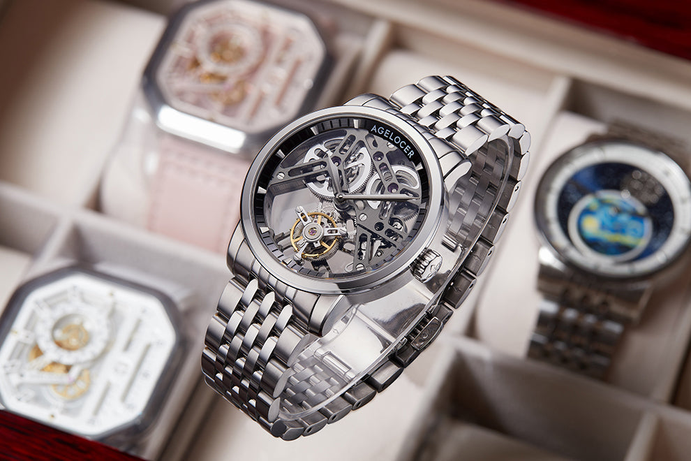 AGELOCER Hollow Tourbillon Skeleton Watch Series 9001 9004