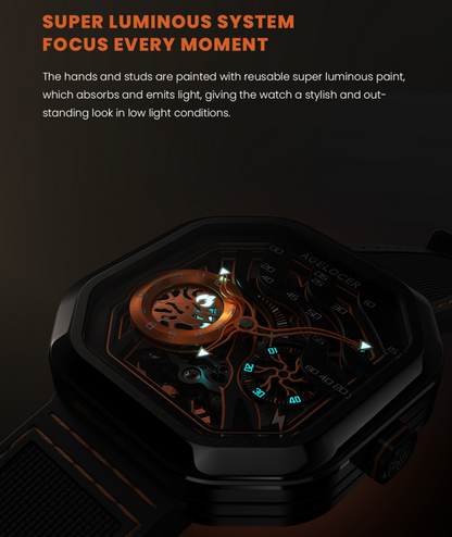 AGELOCER New Design Volcano Automatic Watch Sapphire Glass Power Reserve 80H Mechanical Watches Men's Stainless Steel Waterproof