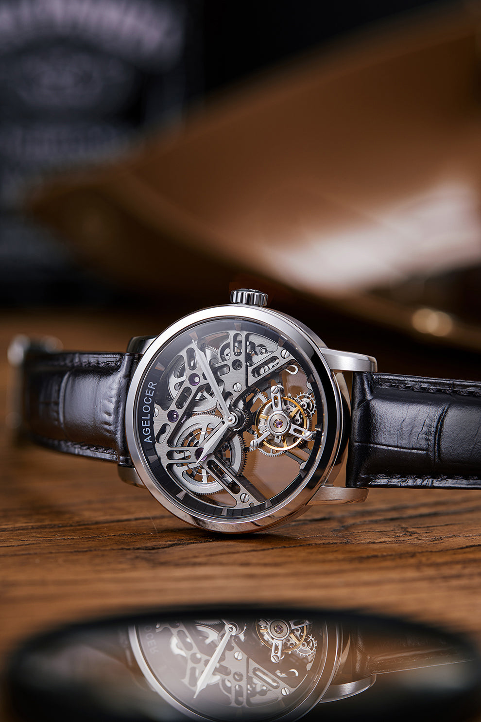 AGELOCER Hollow Tourbillon Skeleton Watch Series 9001 9004