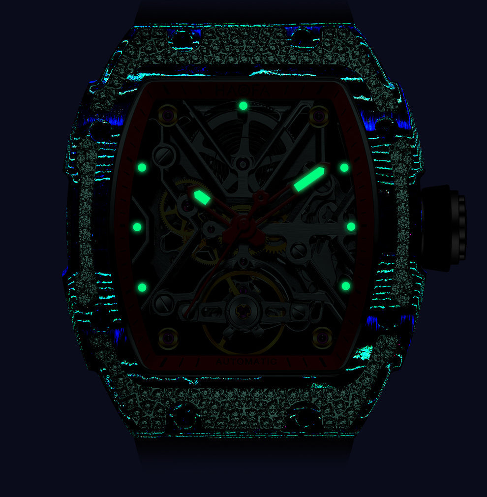 HAOFA Carbon Fiber and Crystal Bezel Automatic Movement 1989