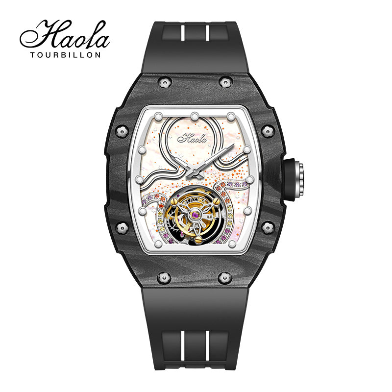 HAOFA Square Women Tourbillon Carbon Fiber Bezel 42 Hours Power Super Luminous