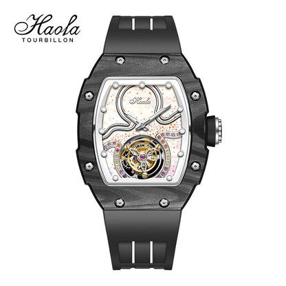 HAOFA Square Women Tourbillon Carbon Fiber Bezel 42 Hours Power Super Luminous