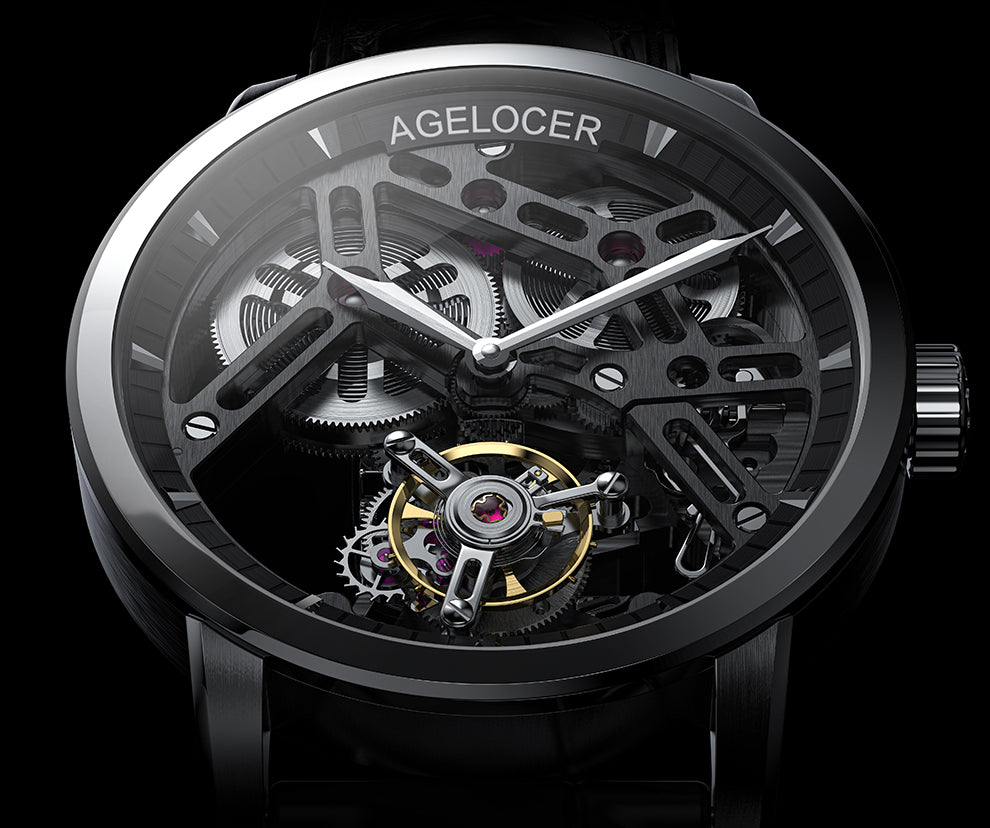 AGELOCER Hollow Tourbillon Skeleton Watch Series 9001 9004