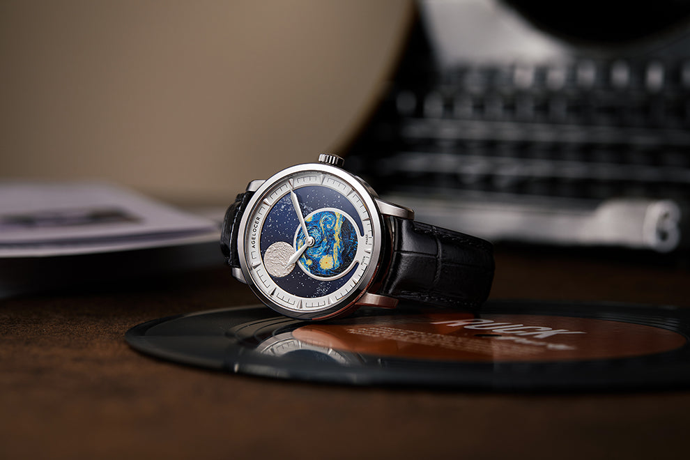 Automatic Moon Phase Watch Van Gogh Oil Painting Dial 6401