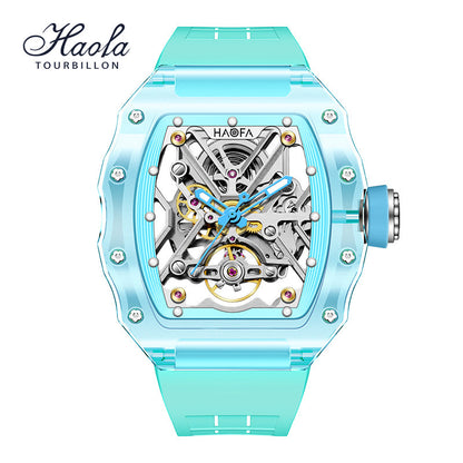 HAOFA Colorful Crystal Case Automatic Watch 72H Power Model 2203