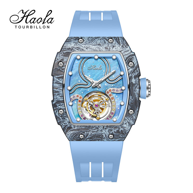 HAOFA Square Women Tourbillon Carbon Fiber Bezel 42 Hours Power Super Luminous