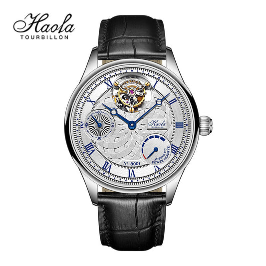 HAOFA 12'Clock Power Reserve Display Automatic Tourbillon Watch