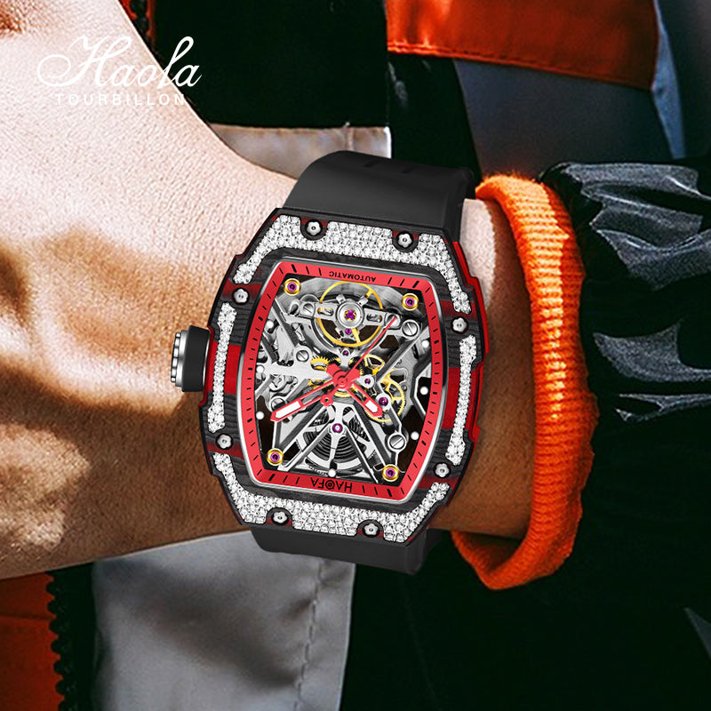 HAOFA Carbon Fiber and Crystal Bezel Automatic Movement 1989