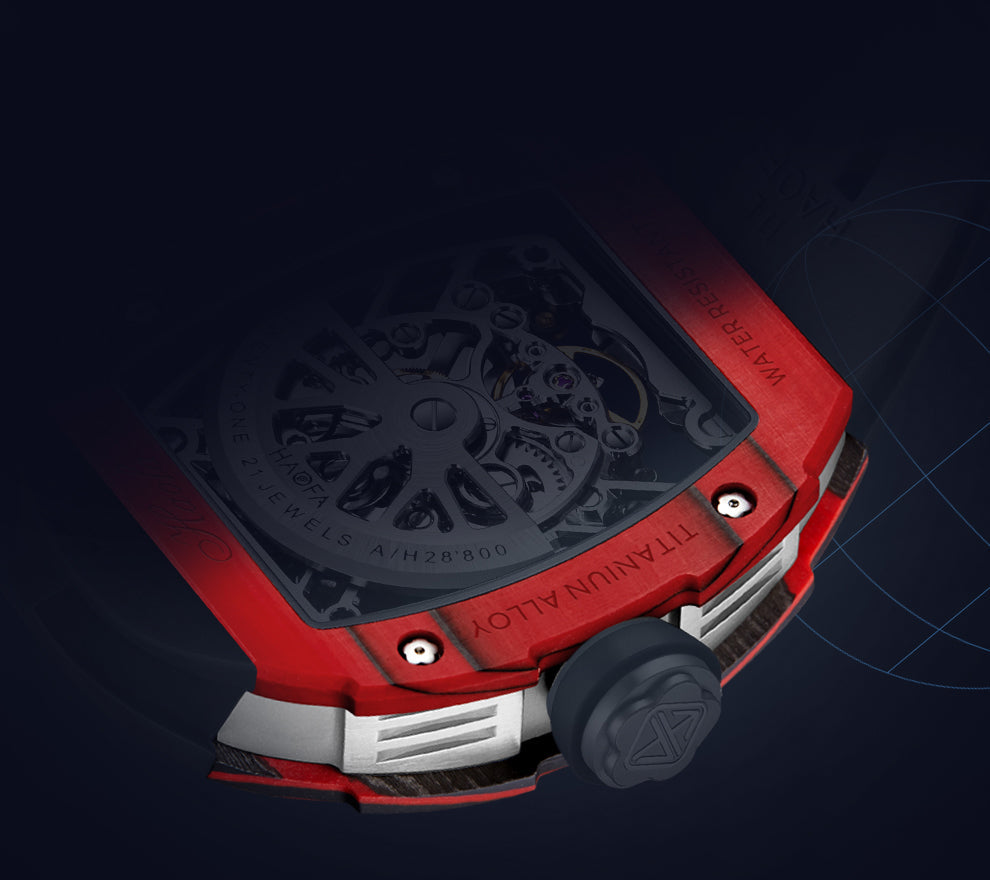 HAOFA Carbon Fiber and Crystal Bezel Automatic Movement 1989