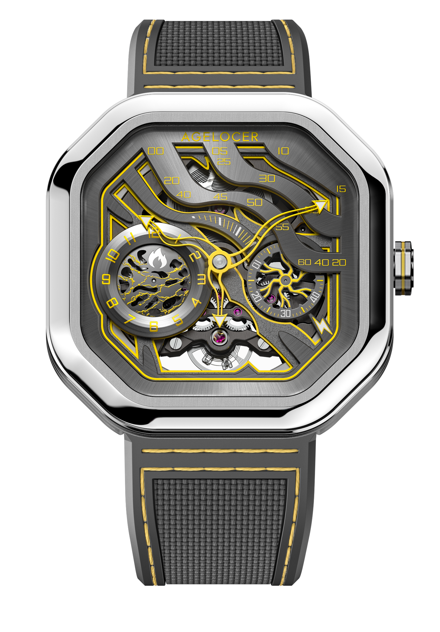 AGELOCER New Design Volcano Automatic Watch Sapphire Glass Power Reserve 80H Mechanical Watches Men's Stainless Steel Waterproof
