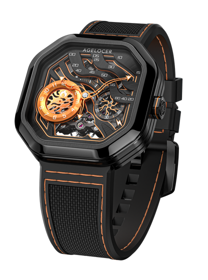 AGELOCER New Design Volcano Automatic Watch Sapphire Glass Power Reserve 80H Mechanical Watches Men's Stainless Steel Waterproof