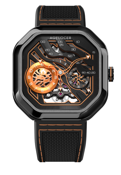 AGELOCER New Design Volcano Automatic Watch Sapphire Glass Power Reserve 80H Mechanical Watches Men's Stainless Steel Waterproof