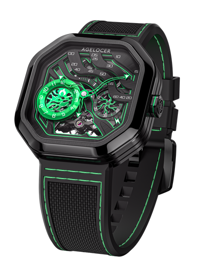 AGELOCER New Design Volcano Automatic Watch Sapphire Glass Power Reserve 80H Mechanical Watches Men's Stainless Steel Waterproof