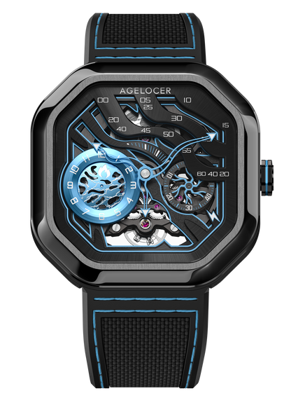AGELOCER New Design Volcano Automatic Watch Sapphire Glass Power Reserve 80H Mechanical Watches Men's Stainless Steel Waterproof