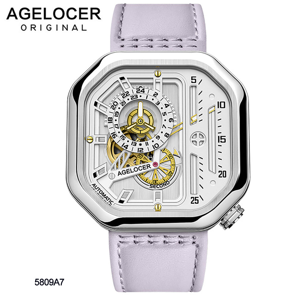 Agelocer Automatic Ladies Big Band Series Square Dial 5805 5808 5809 Watches