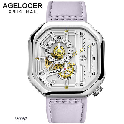 Agelocer Automatic Ladies Big Band Series Square Dial 5805 5808 5809 Watches